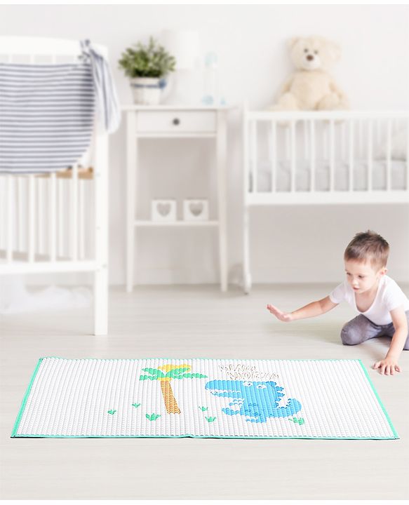 Babyhug Multipurpose Air Filled Waterproof Mat Dino Print - White