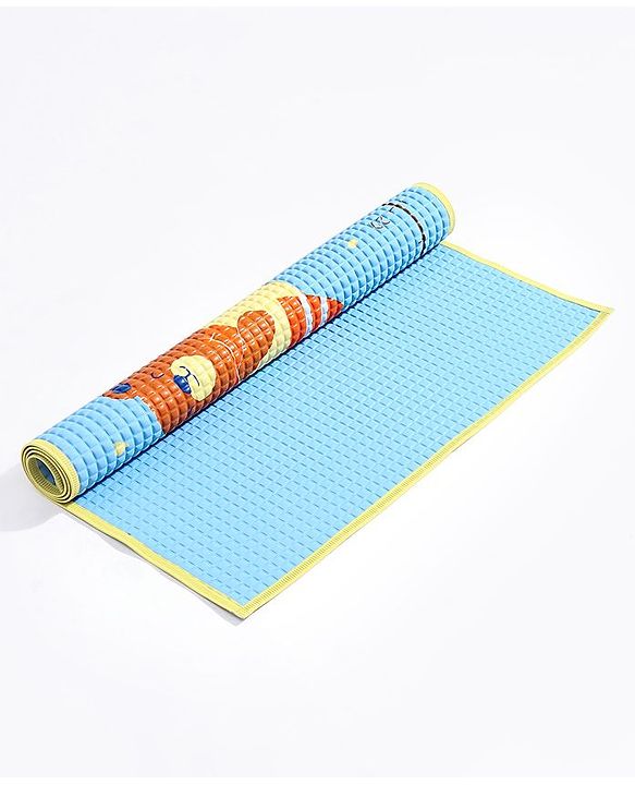 Babyhug Multipurpose Air Filled Waterproof Mat Bear Print - Blue - L 89.5 x B 58 cm Blue