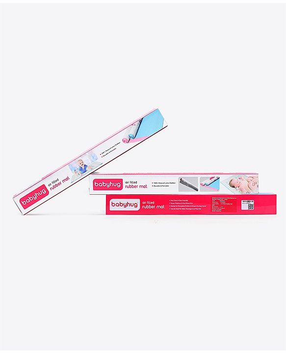 Babyhug Multipurpose Air Filled Waterproof Mat Bear Print - Blue - L 89.5 x B 58 cm Blue