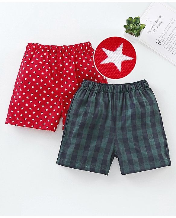 Babyhug 100% Cotton Boxers Pack of 2 - Navy Red