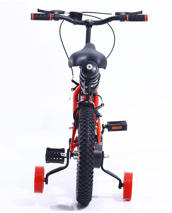 Pine Kids 14 Inch Rubber Air Tyres 99% Assembled Bicycle For Boys & Girls With Training Wheels  - Red