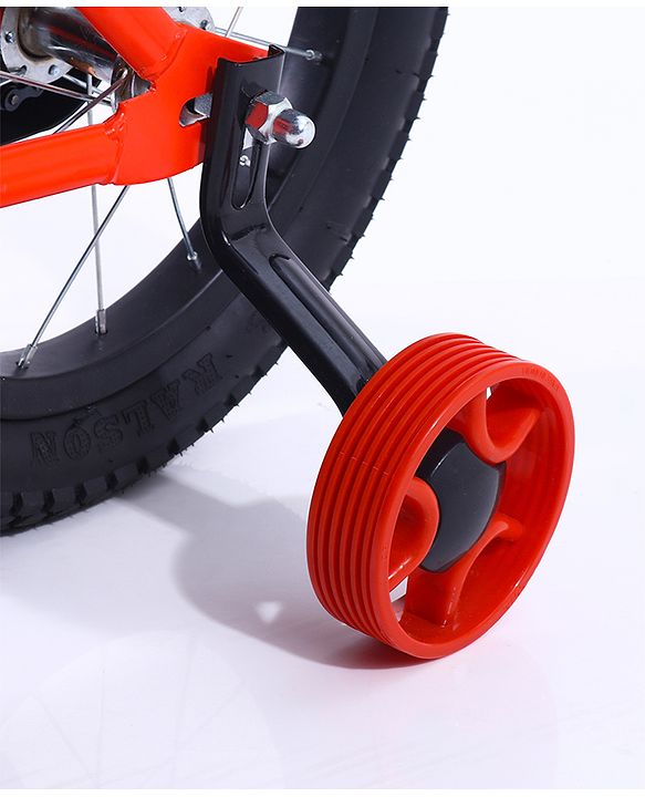 Pine Kids 14 Inch Rubber Air Tyres 99% Assembled Bicycle For Boys & Girls With Training Wheels  - Red