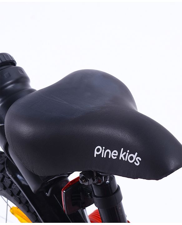 Pine Kids 14 Inch Rubber Air Tyres 99% Assembled Bicycle For Boys & Girls With Training Wheels  - Red