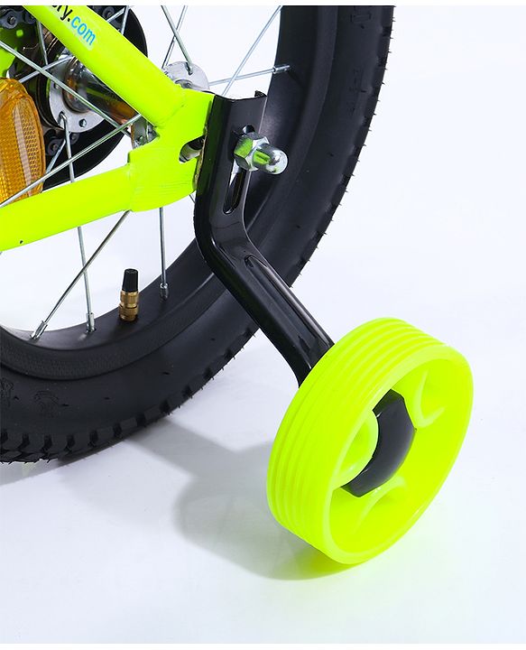 Pine Kids 14 Inch Rubber Air Tyres 99% Assembled Bicycle For Boys & Girls With Training Wheels  - Green (Training wheel Color May Vary)