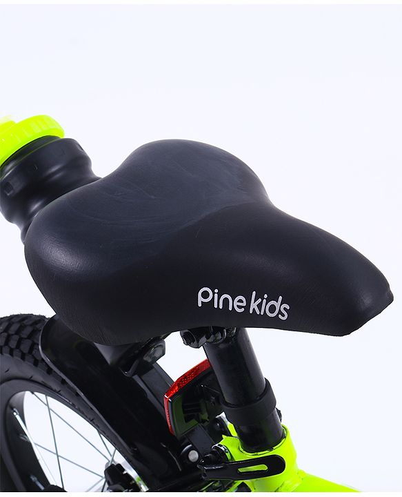Pine Kids 14 Inch Rubber Air Tyres 99% Assembled Bicycle For Boys & Girls With Training Wheels  - Green (Training wheel Color May Vary)
