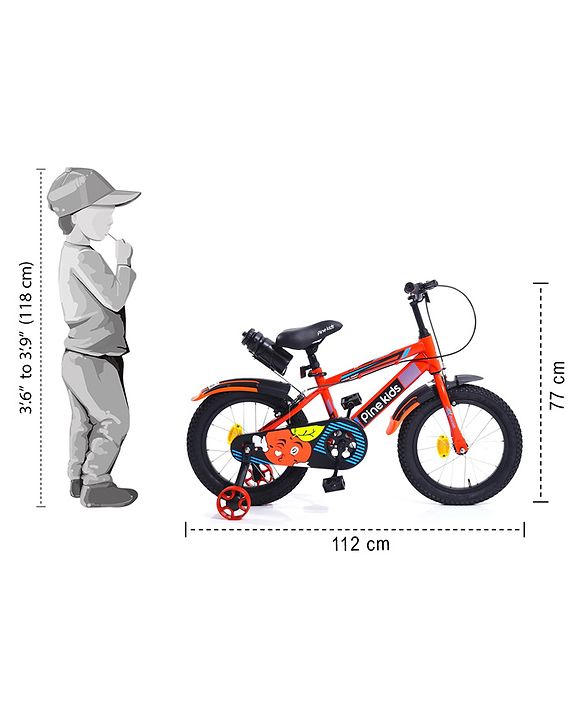 Pine Kids Rubber Air Tyres 99% Assembled Bicycle with 16 Inch Wheels - Red