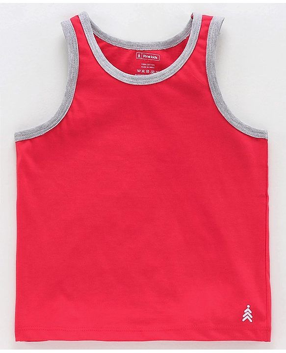 Pine Kids Sleeveless Anti Microbial and Bio Was Vest Pack of 2 - Red