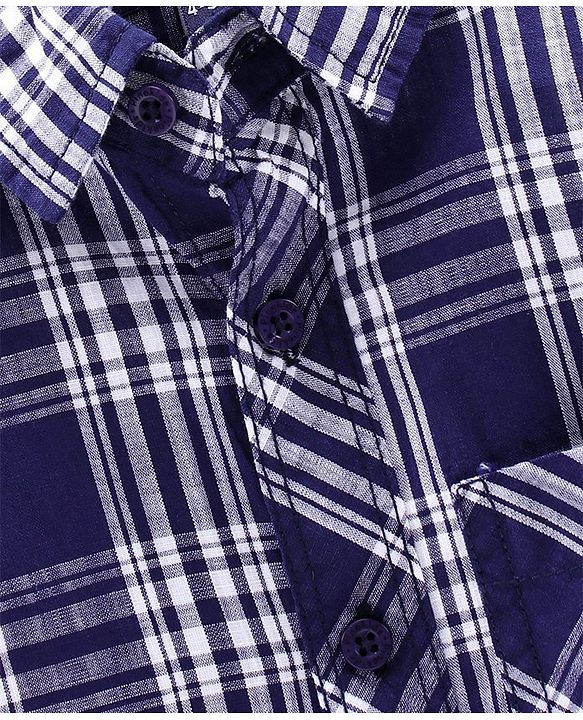 Pine Kids Full Sleeves Shoftner Wash Shirts Checks - Blue