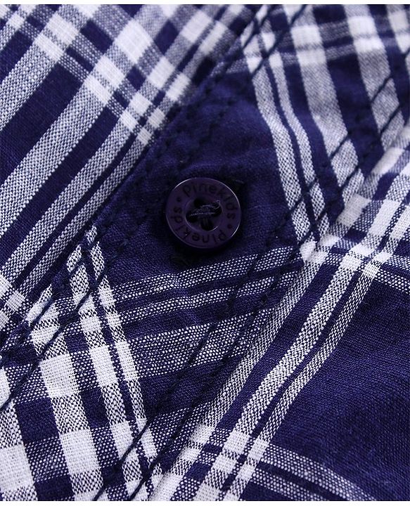 Pine Kids Full Sleeves Shoftner Wash Shirts Checks - Blue