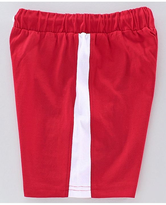 Pine Kids Half Sleeves Bio Washed T-Shirt & Shorts Set Pizza Print - Red