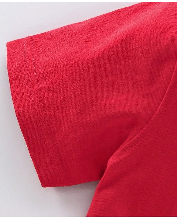 Pine Kids Half Sleeves Bio Washed T-Shirt & Shorts Set Pizza Print - Red