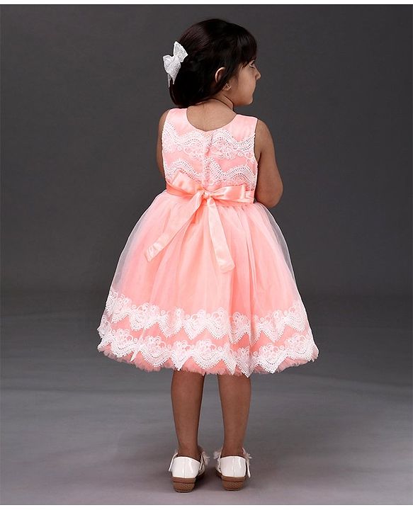Babyhug Sleeveless Frock - Peach