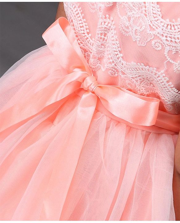 Babyhug Sleeveless Frock - Peach