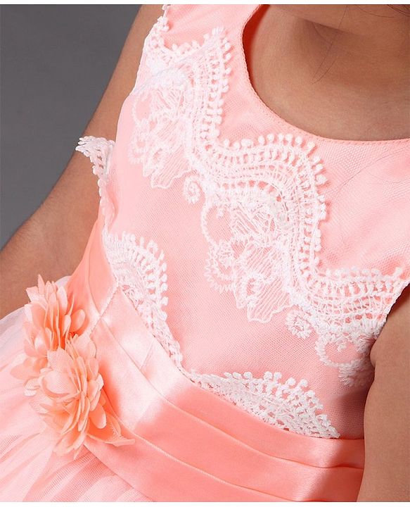 Babyhug Sleeveless Frock - Peach