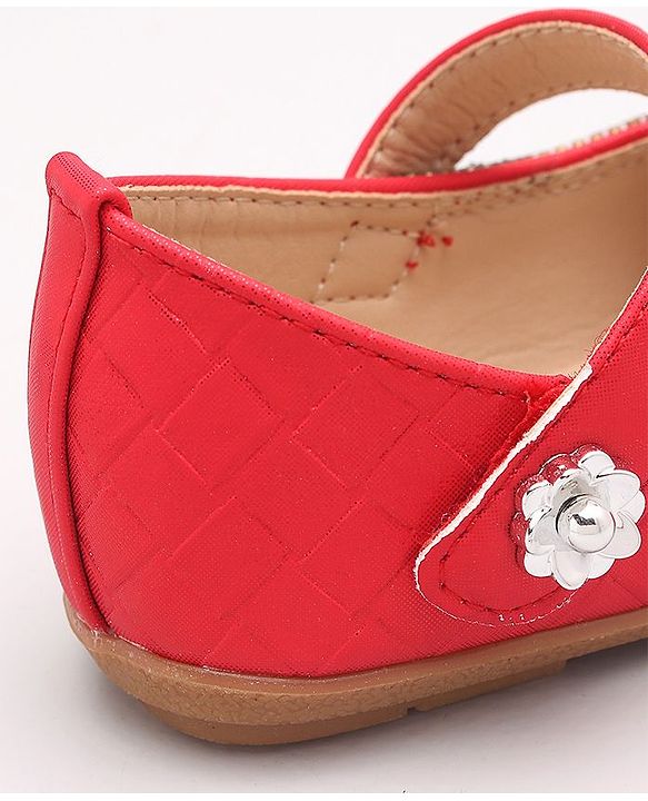 Cute Walk by Babyhug Sequin Embellished Belly Shoes - Red
