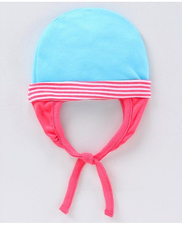 Babyhug 100% Cotton Cap with Knot - Blue
