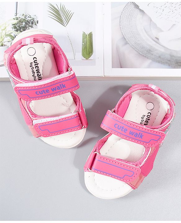 Cute Walk by Babyhug Casual Sandals Helicopter Patch - Fuschia