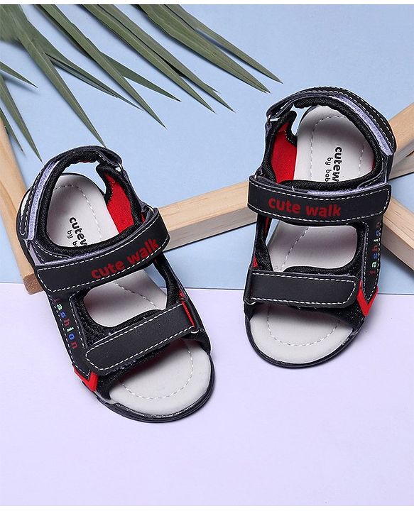Cute Walk by Babyhug Sandals - Black