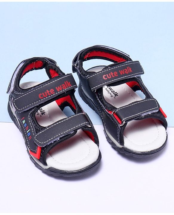 Cute Walk by Babyhug Sandals - Black