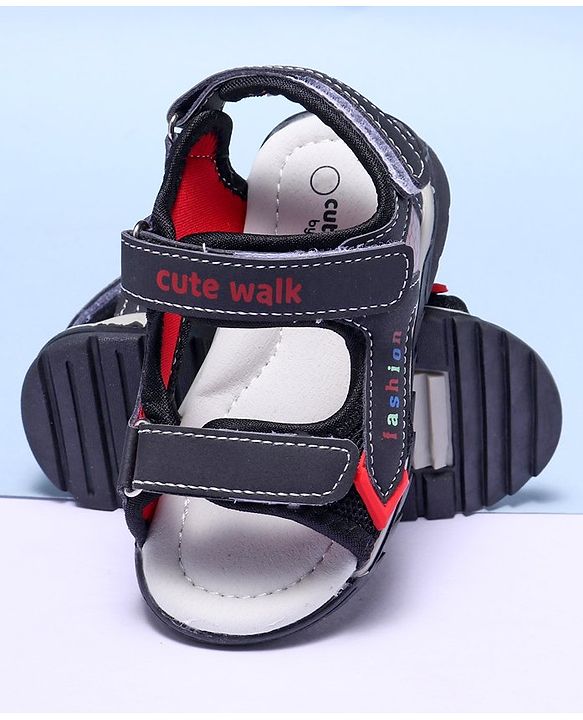 Cute Walk by Babyhug Sandals - Black