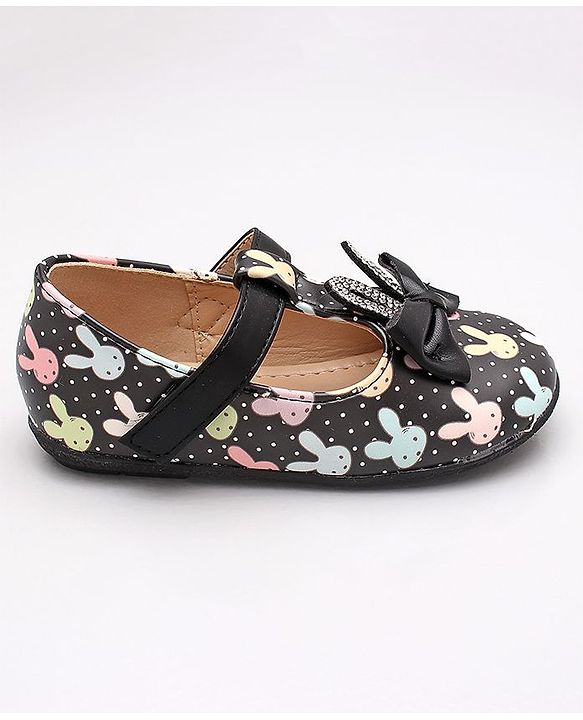 Cute Walk by Babyhug Sandal Bunny Print - Black