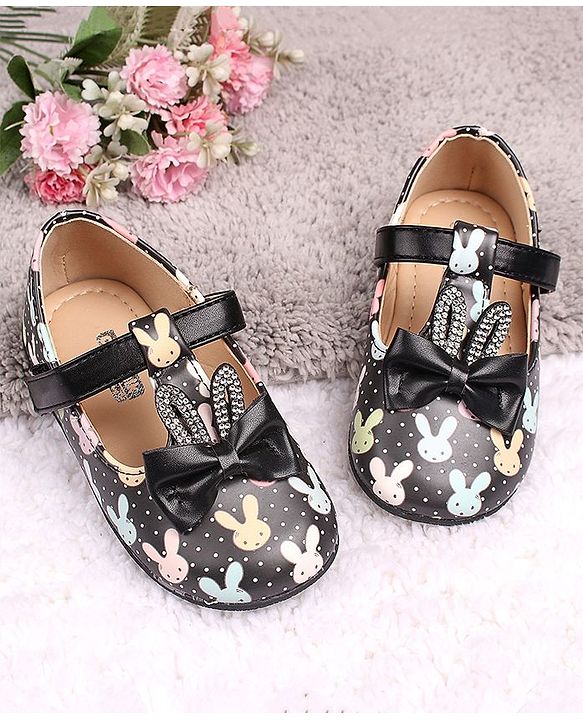 Cute Walk by Babyhug Sandal Bunny Print - Black