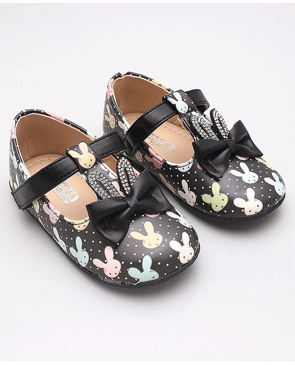 Cute Walk by Babyhug Sandal Bunny Print - Black