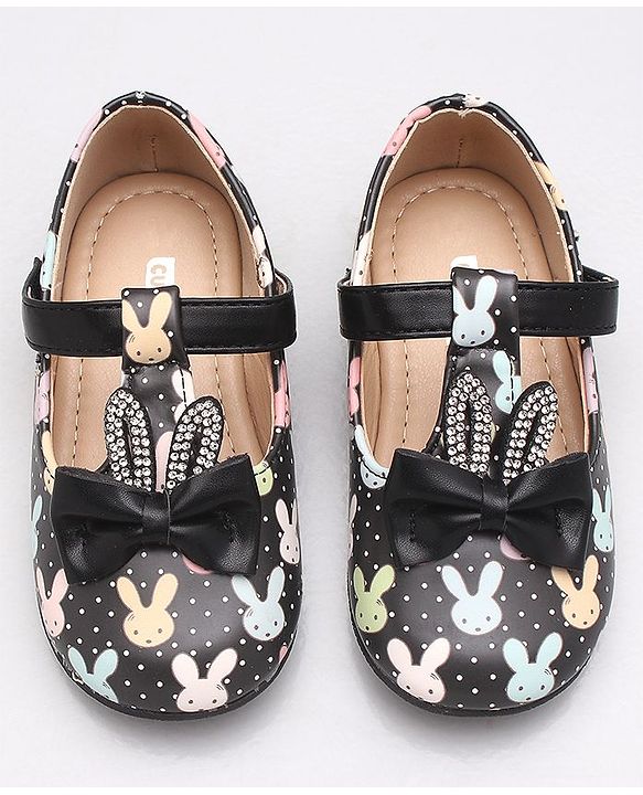 Cute Walk by Babyhug Sandal Bunny Print - Black