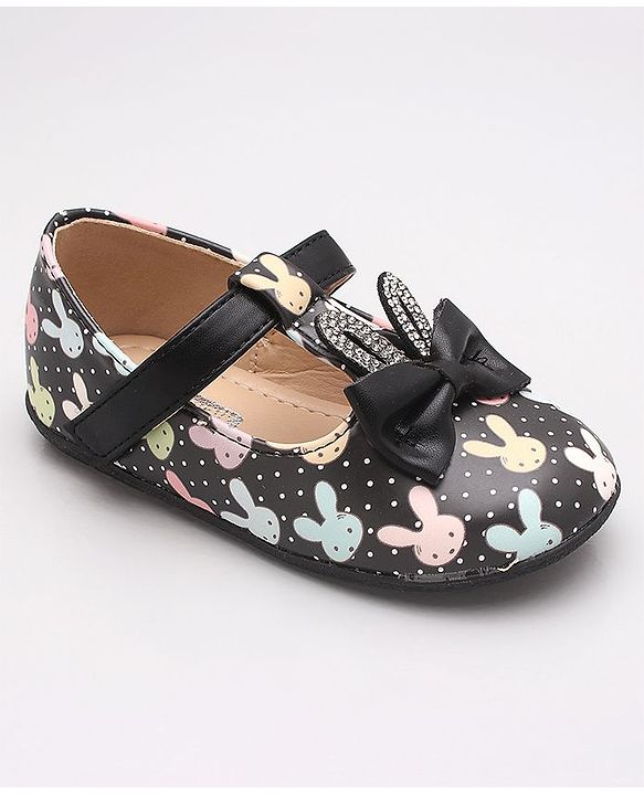 Cute Walk by Babyhug Sandal Bunny Print - Black