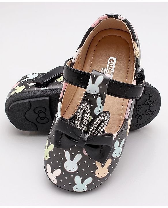 Cute Walk by Babyhug Sandal Bunny Print - Black