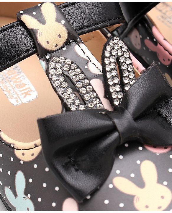 Cute Walk by Babyhug Sandal Bunny Print - Black