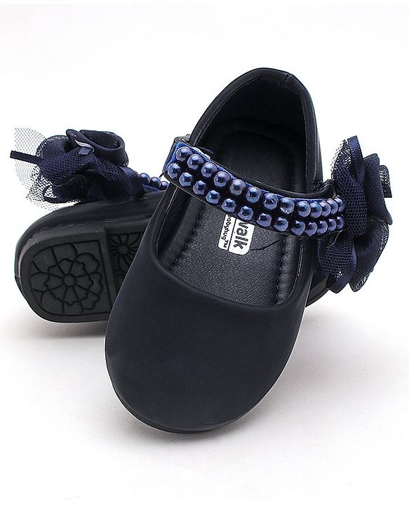Cute Walk by Babyhug Perl Studded Sandals - Navy