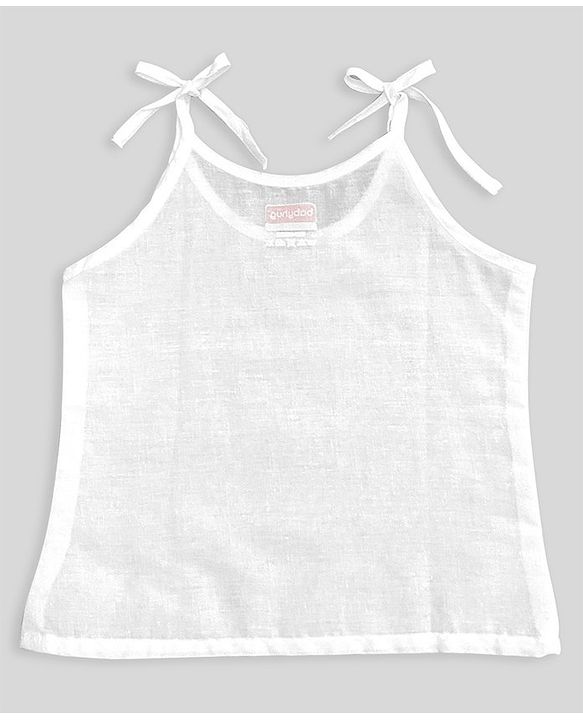 Babyhug 100% Cotton Sleeveless Slips Solid Color Pack of 5 -  White