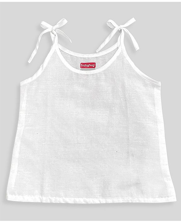 Babyhug 100% Cotton Sleeveless Slips Solid Color Pack of 5 -  White