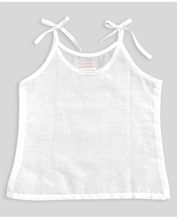 Babyhug 100% Cotton Sleeveless Slips Solid Color Pack of 5 -  White