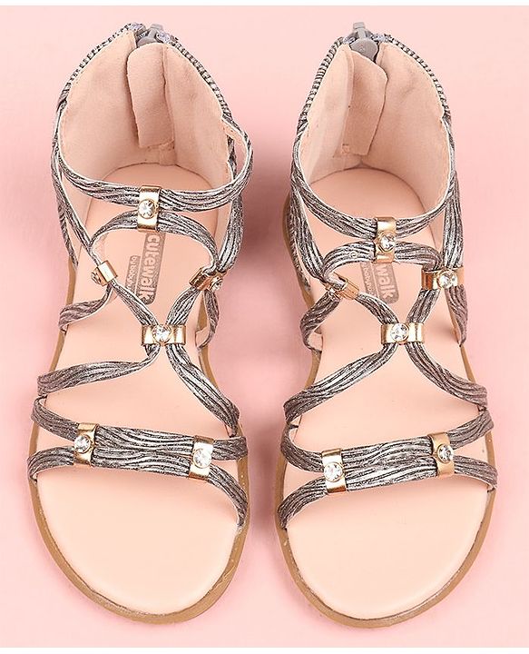 Cute Walk by Babyhug Sandals - Grey