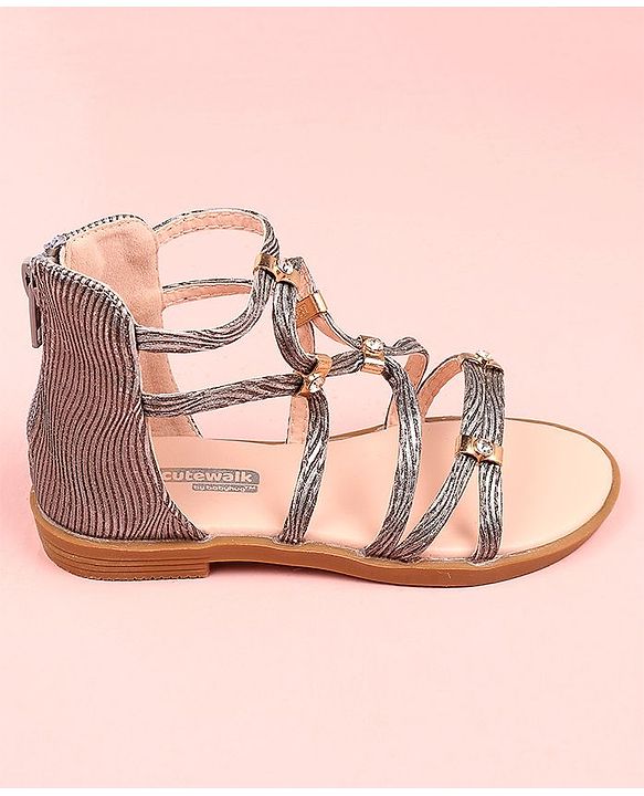 Cute Walk by Babyhug Sandals - Grey