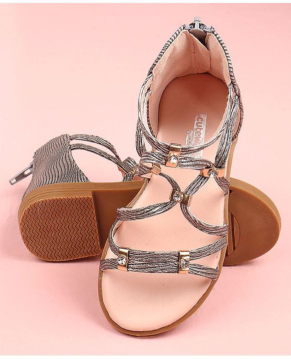 Cute Walk by Babyhug Sandals - Grey