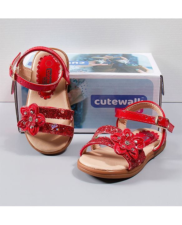 Cute Walk by Babyhug Sandals - Red