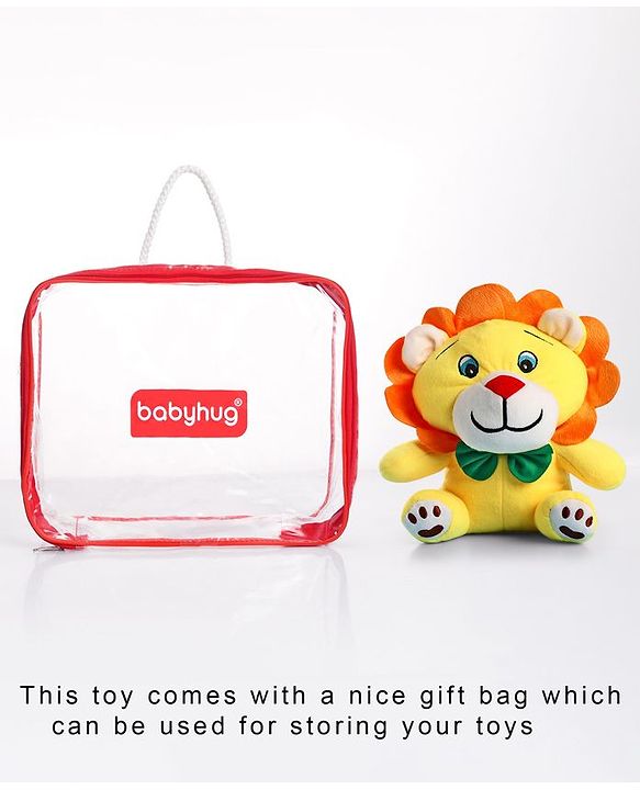 Babyhug Baby Lion Soft Toy Yellow - Height 25 cm