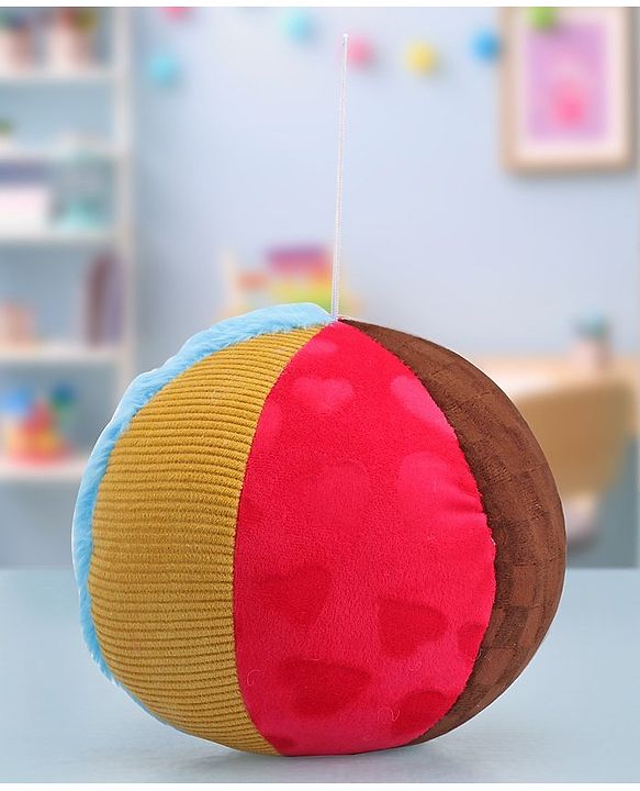 Babyhug Multi Textured Rattling Ball Multicolor - Height 15 cm