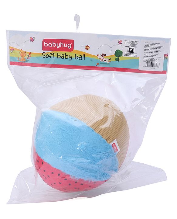 Babyhug Multi Textured Rattling Ball Multicolor - Height 15 cm