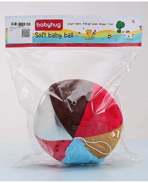 Babyhug Multi Textured Rattling Ball Multicolor - Height 15 cm