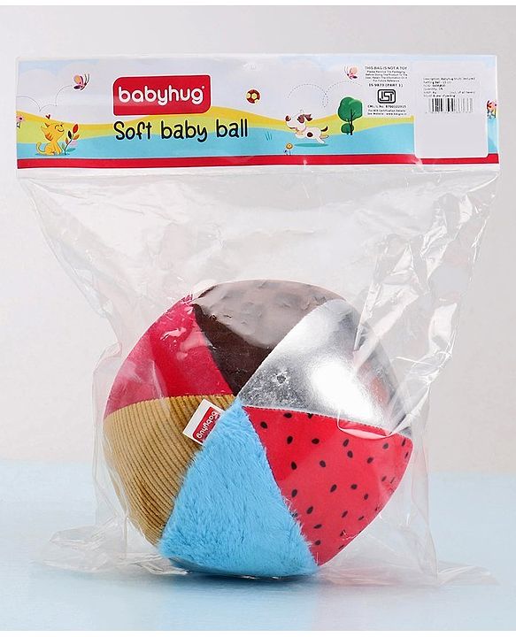 Babyhug Multi Textured Rattling Ball Multicolor - Height 15 cm