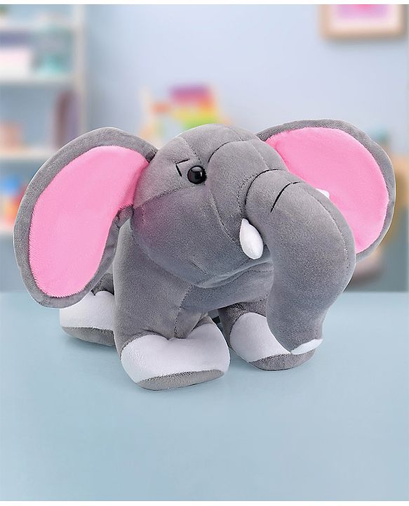 Babyhug Baby Elephant Soft Toy Grey - Height 23 cm