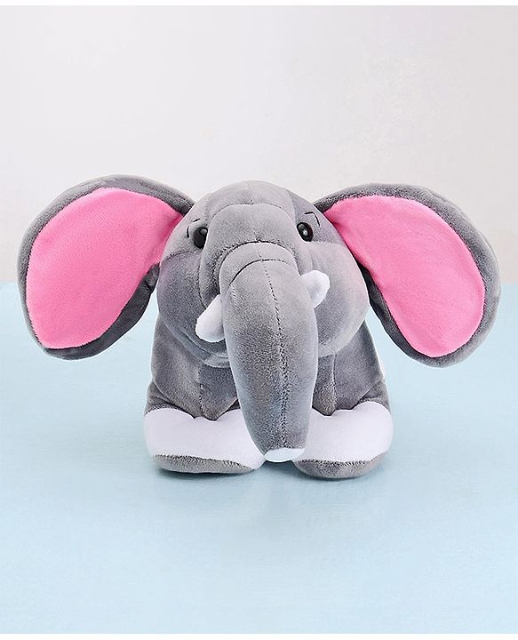 Babyhug Baby Elephant Soft Toy Grey - Height 23 cm