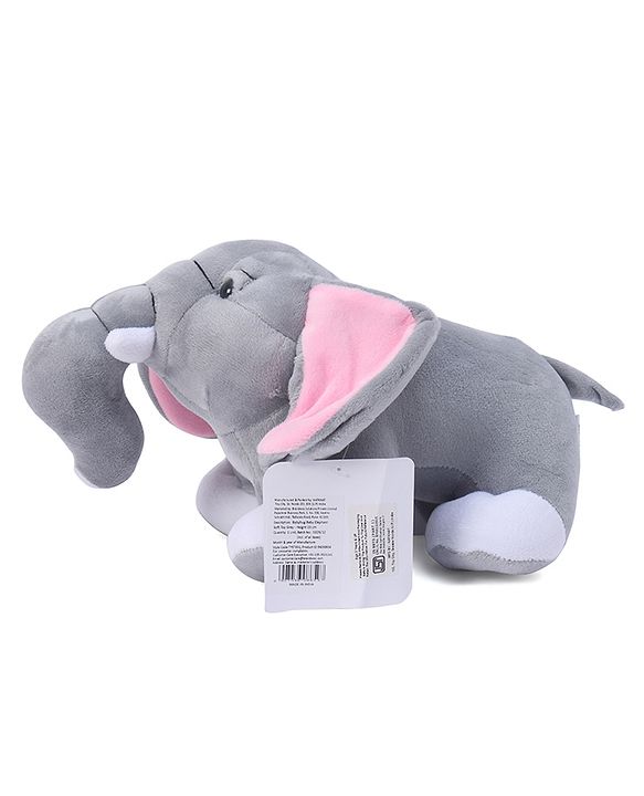 Babyhug Baby Elephant Soft Toy Grey - Height 23 cm