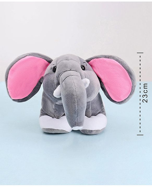 Babyhug Baby Elephant Soft Toy Grey - Height 23 cm