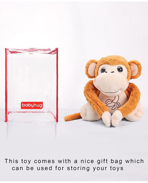 Babyhug Monkey Soft Toy Brown - Height 40 cm