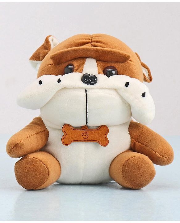 Babyhug Dog Soft Toy Pack of 2 Black Brown - Height 15 cm